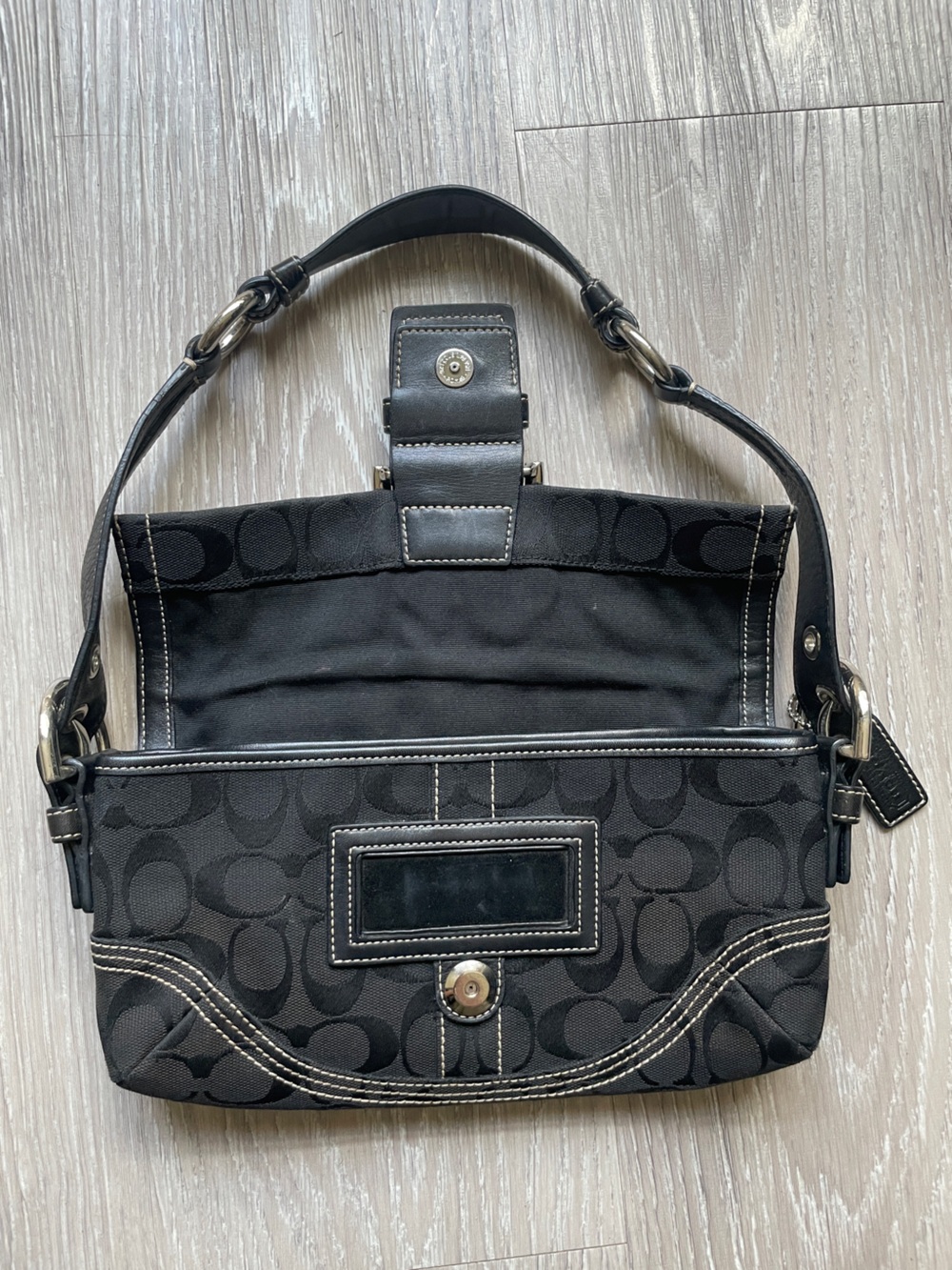 Y2K Coach SoHo 6280 Black Signature Canvas Shoulder B… - Gem